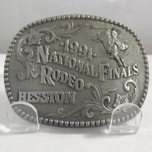 1991 Hesston National Finals Rodeo Commemorative Series Belt Buckle